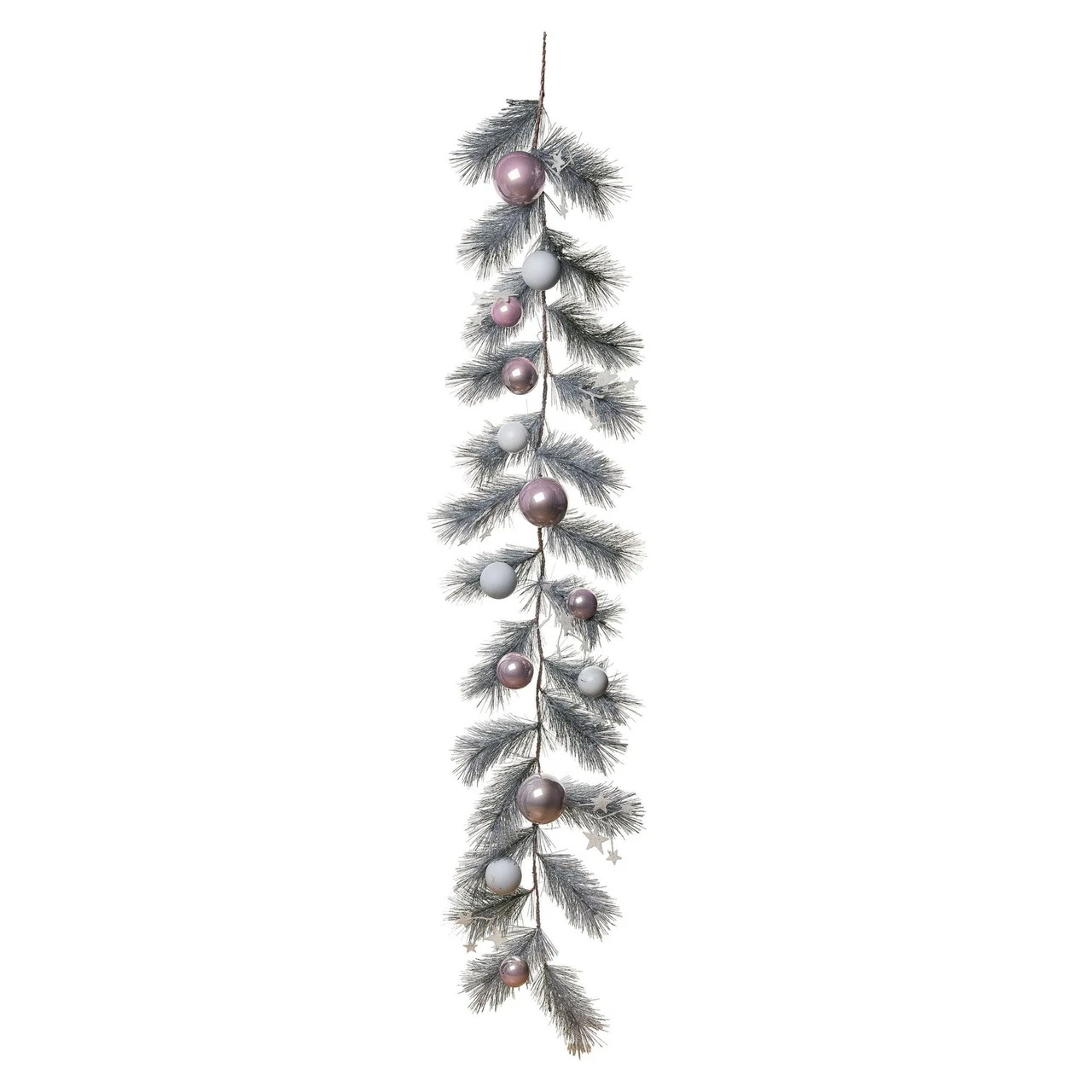60" White And Purple Christmas Whimsical Winter Ornament Artificial Garland