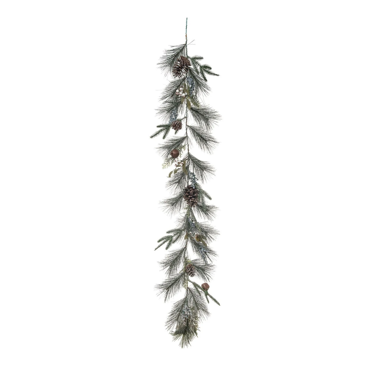 60" Green Pinecone And Rustic Bell Christmas Artificial Garland