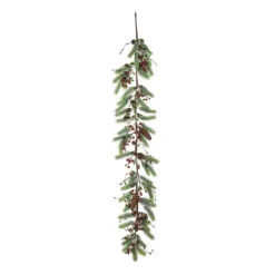 60" Green Christmas Fir And Berry Artificial Garland