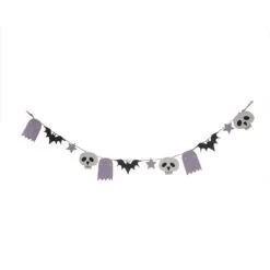 43.25" Purple And Black Halloween Pastel Witch Garland
