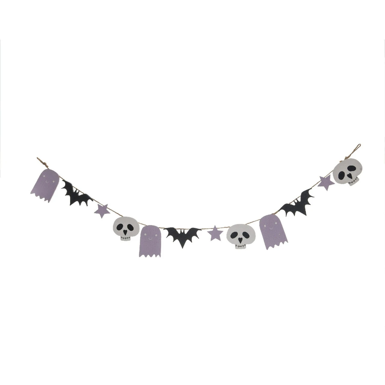43.25" Purple And Black Halloween Pastel Witch Garland