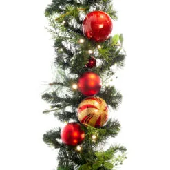 9' Green Christmas Classic LED Artificial Garland - Pre-Lit