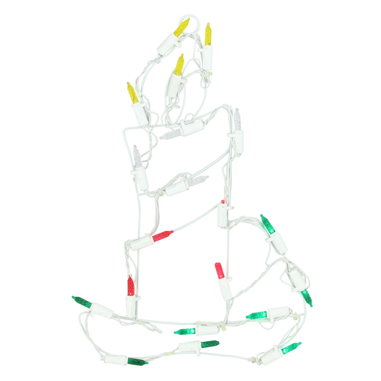 12" Lighted White Battery Operated LED Candle Christmas Window Silhouette Decoration - Image 2