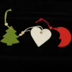 Club Pack Of 42 Heart, Moon, And Tree Assorted Colors Felt Ornaments