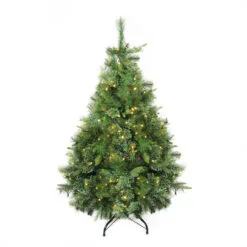 4.5' Pre-Lit Full Ashcroft Cashmere Pine Artificial Christmas Tree, Warm Clear LED Lights