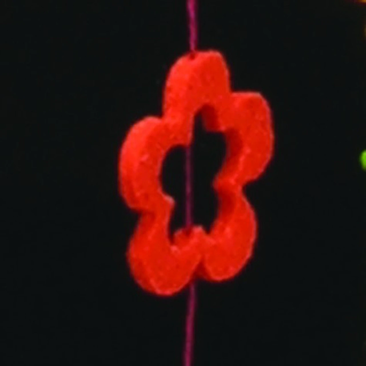 Orange Fuzzy Felt Flower Garland 59" X 19.8 Yards