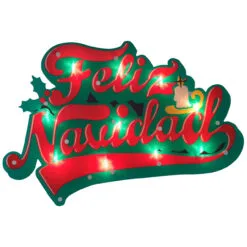 18" Lighted 'Feliz Navidad' Christmas Window Silhouette