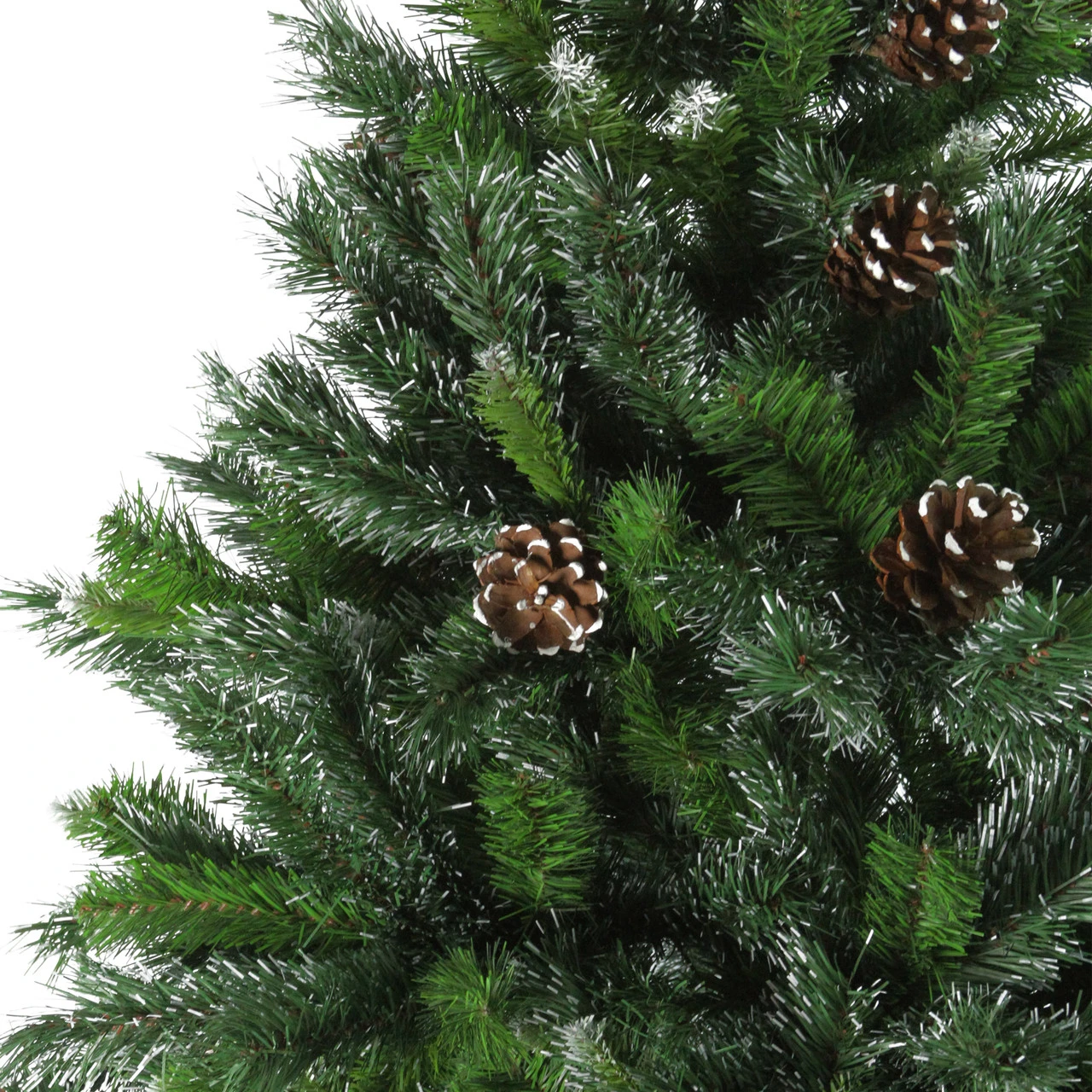 7' Full Snowy Delta Pine With Cones Artificial Christmas Tree, Unlit - Image 3