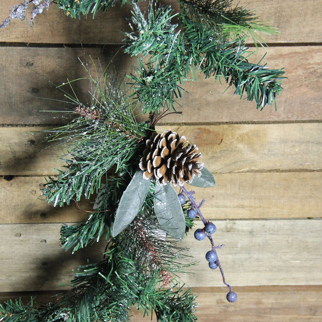 6' X 10" Mixed Pine And Blueberries Artificial Christmas Garland - Unlit - Image 3