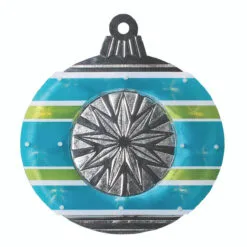 15.5" Blue And Green Lighted Christmas Ornament Window Silhouette
