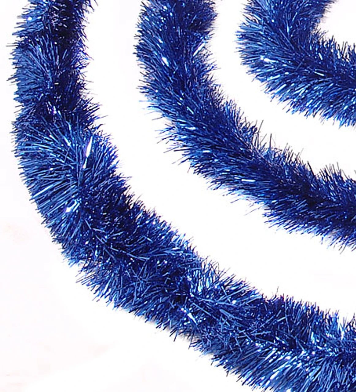 50' Shiny Lavish Blue Christmas And Hanukkah Foil Tinsel Garland - Unlit