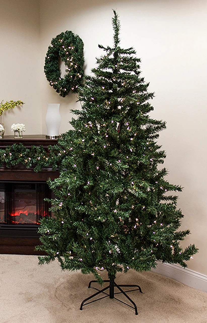 7.5' Pre-Lit Slim Traditional Mixed Pine Artificial Christmas Tree - Clear Lights - Image 4
