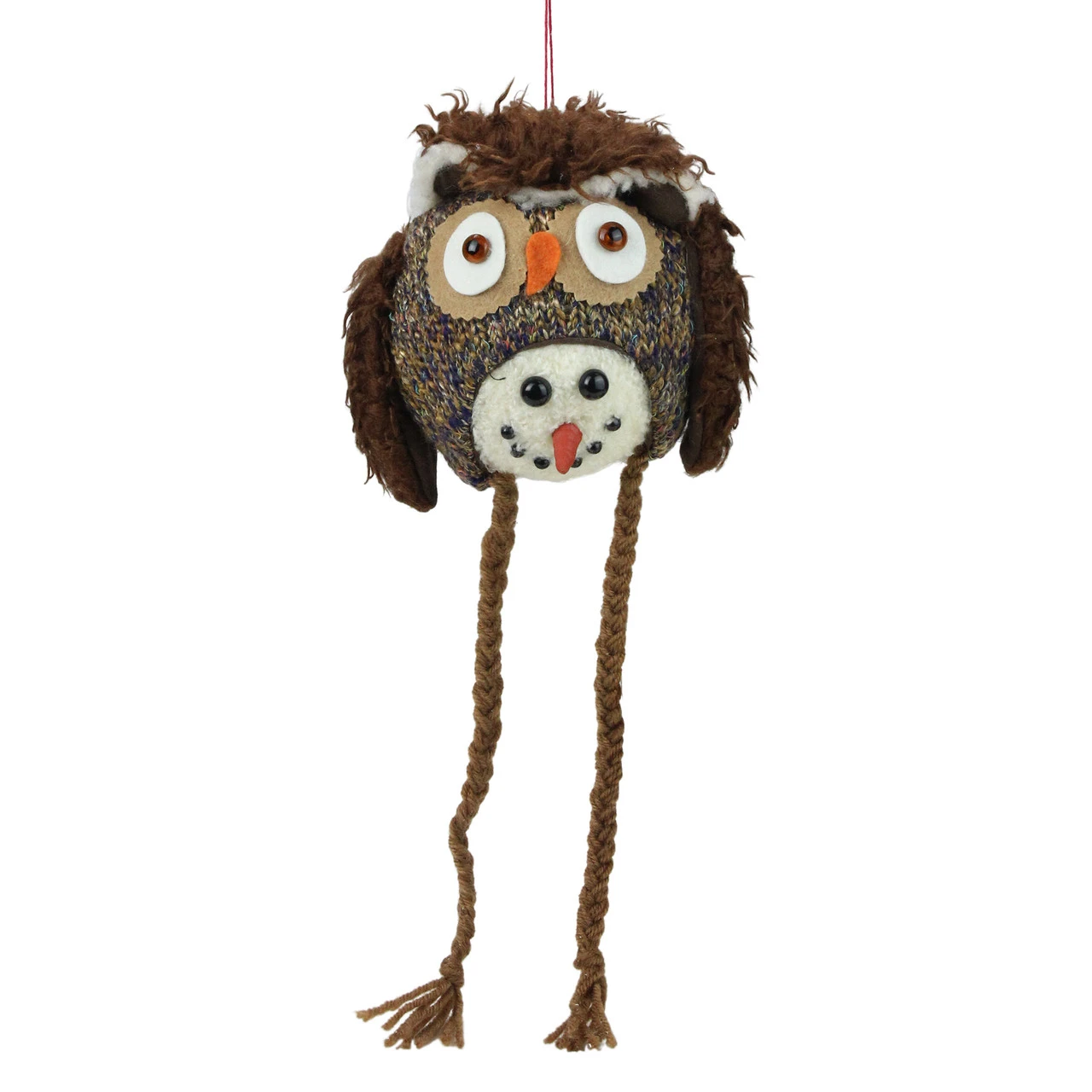 14" Storybook Garden Snowman With Plush Owl Hat Christmas Ornament