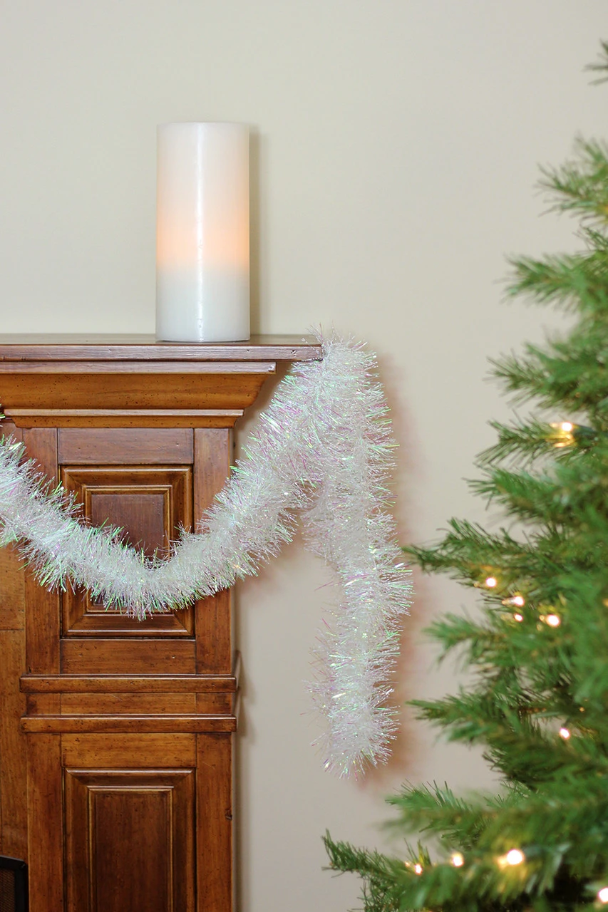 50' X 3" Iridescent Artificial Tinsel Christmas Garland - Unlit - Image 3