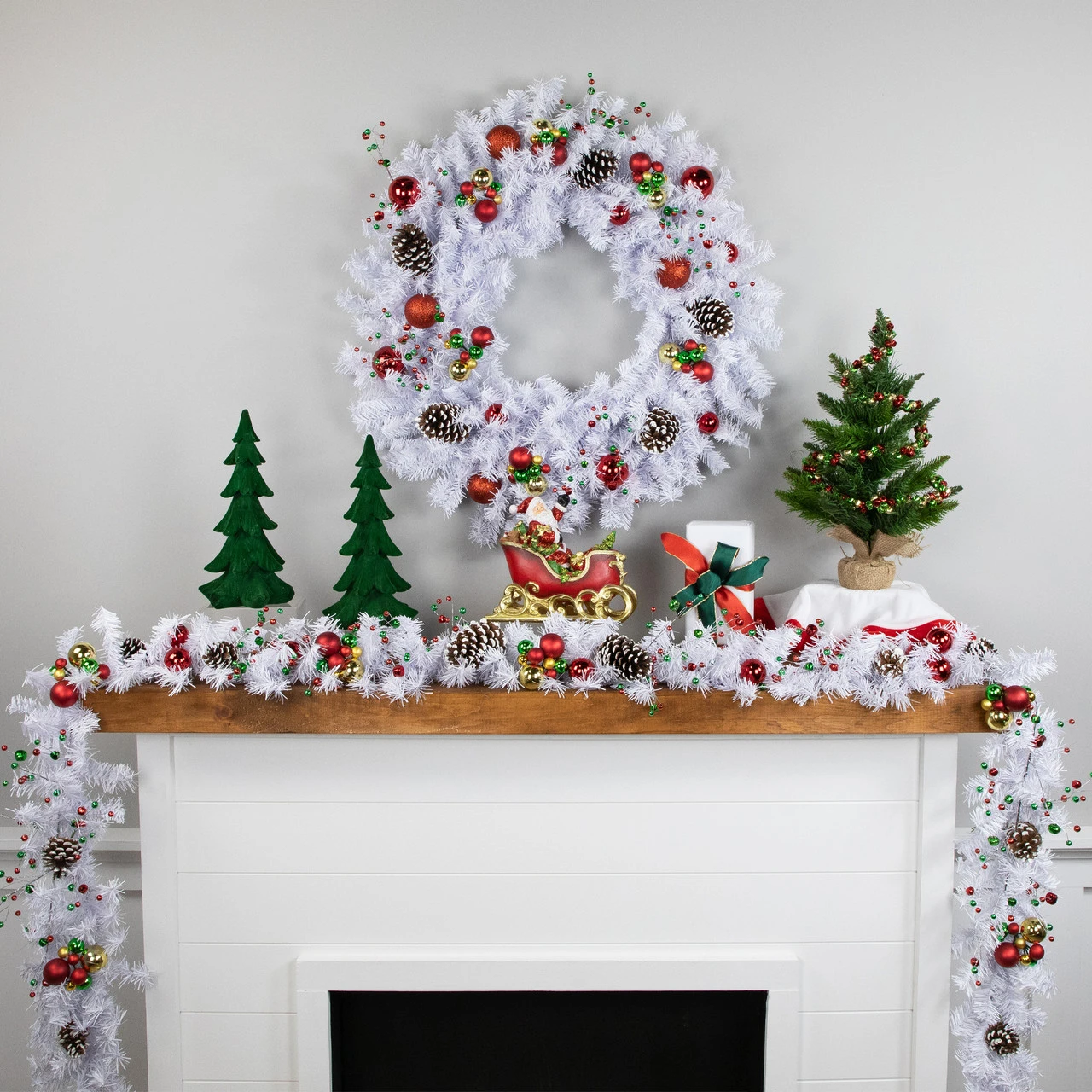 9' X 10" White Canadian Pine Artificial Christmas Garland, Unlit - Image 2