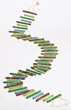 6' X 4.5" Green And Blue Ladder Style Artificial Christmas Garland - Unlit