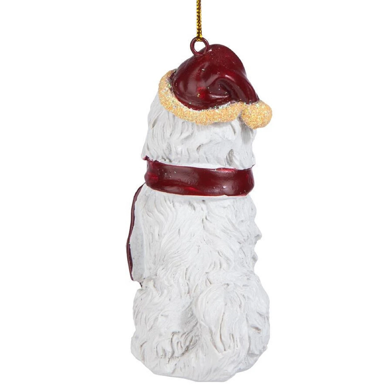 3.5" White Maltese Dog Christmas Ornament - Image 4