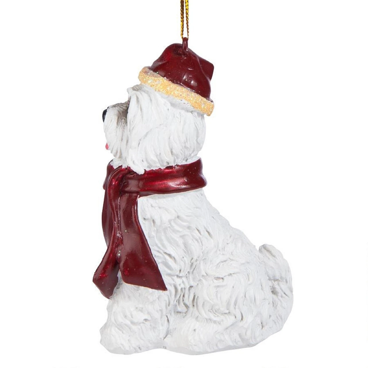 3.5" White Maltese Dog Christmas Ornament - Image 5