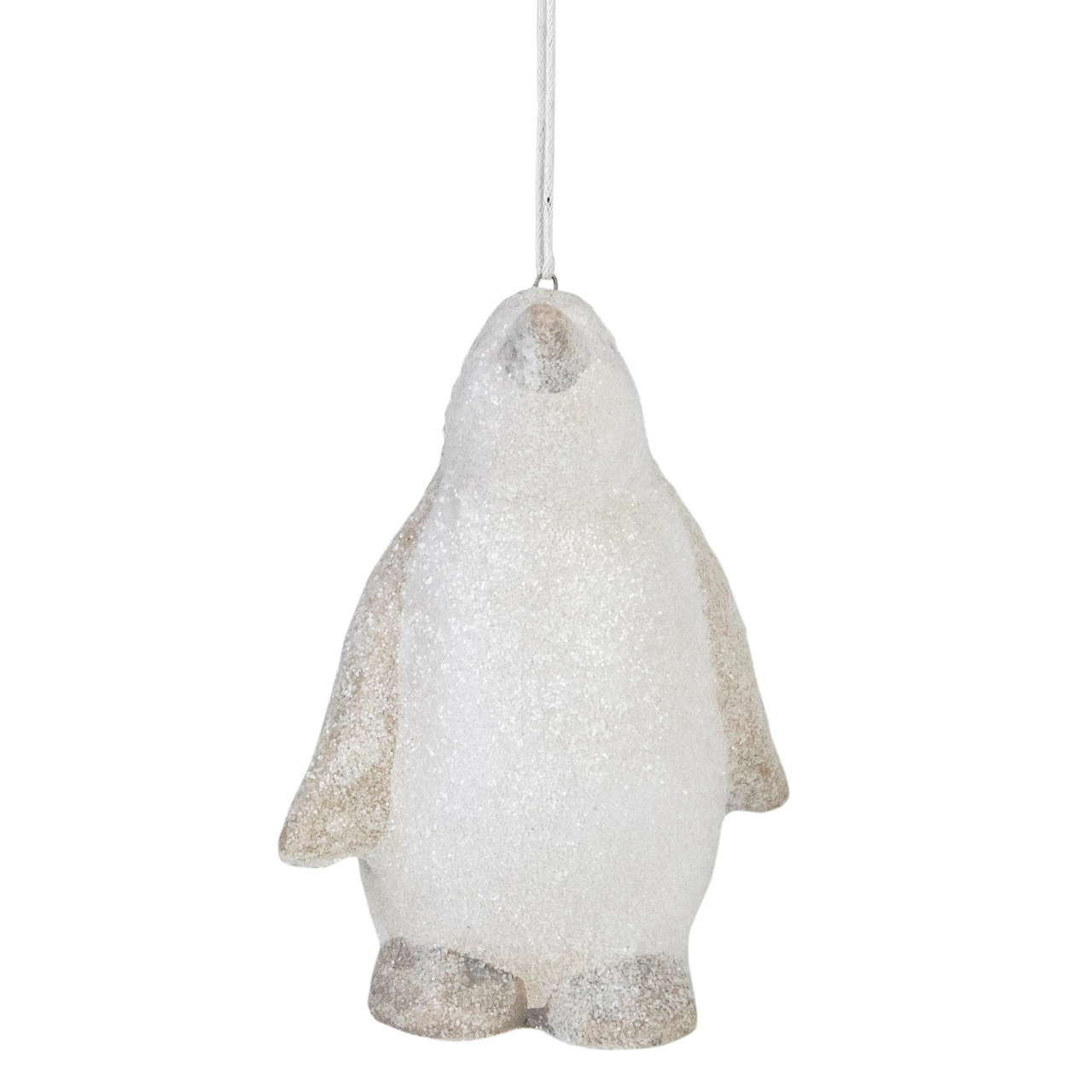 4" White Glitter Standing Penguin Christmas Hanging Ornament - Image 2