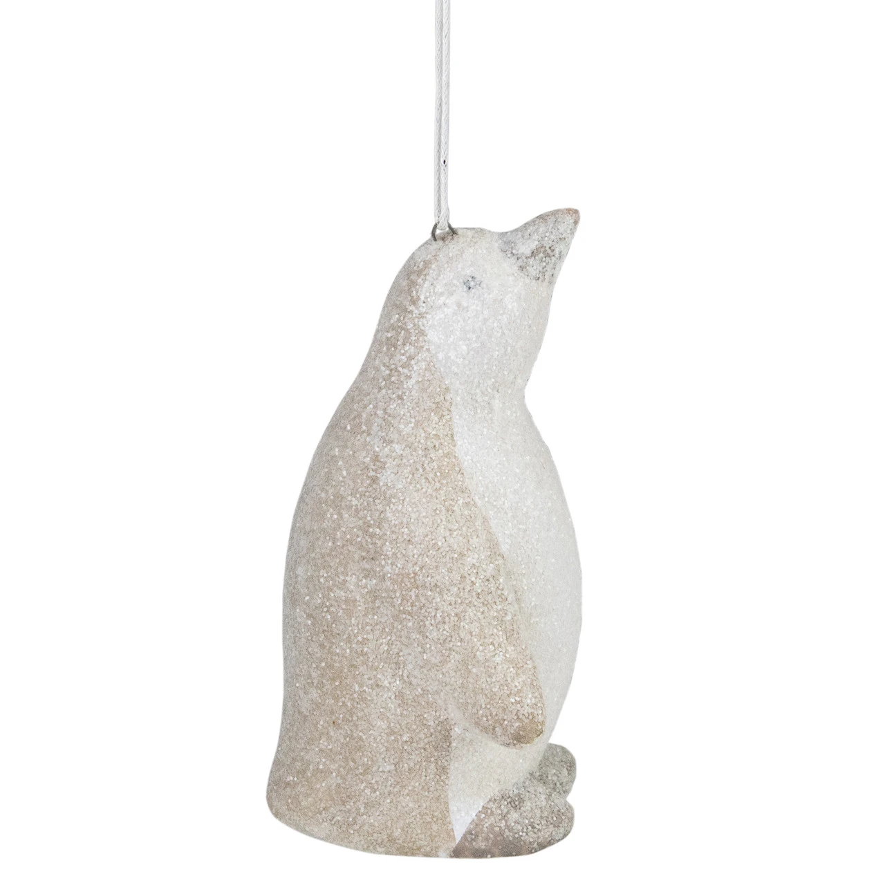 4" White Glitter Standing Penguin Christmas Hanging Ornament - Image 3