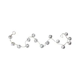 5' X 2" Silver And Black Jingle Bell Star Cutouts Artificial Christmas Garland - Unlit