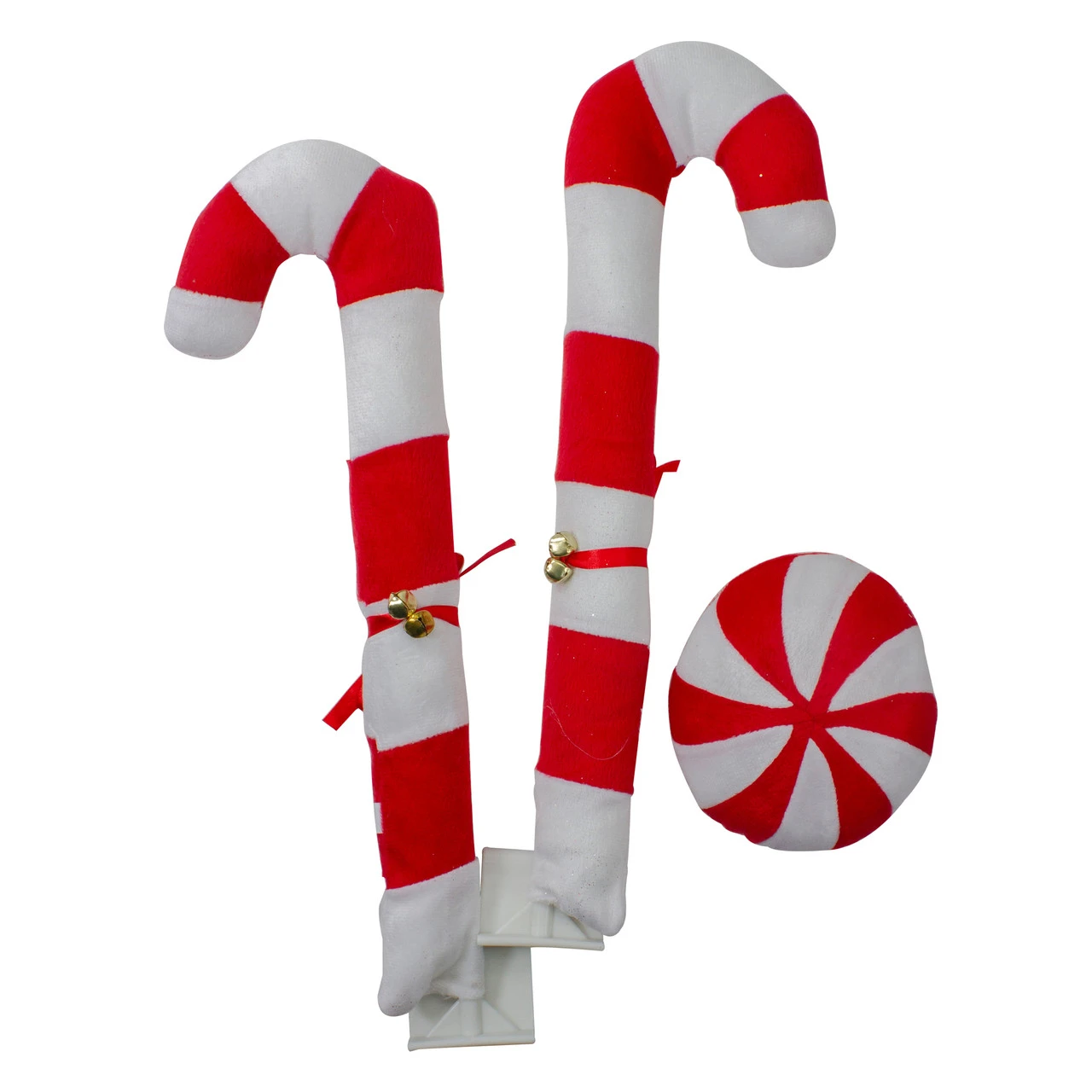 19" White And Red Candy Cane Christmas Car Decorating Kit - Universal Size - Image 2
