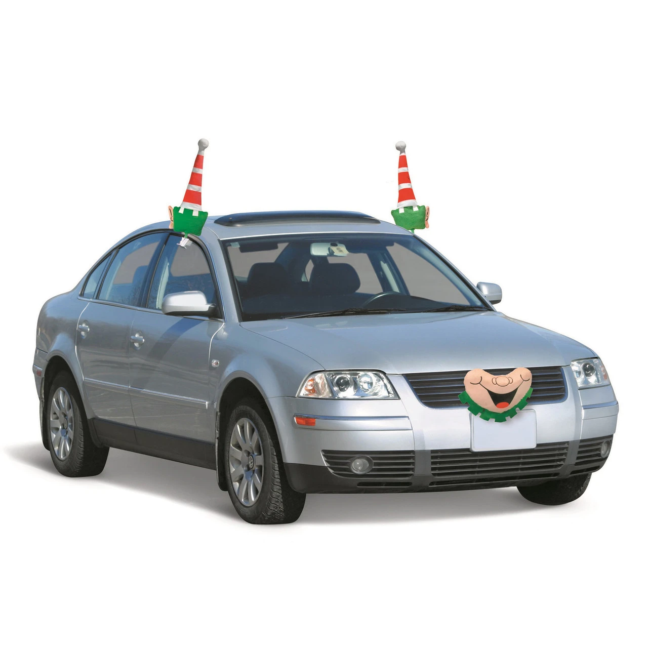 19" Red And Green Elf Christmas Car Decorating Kit - Universal Size
