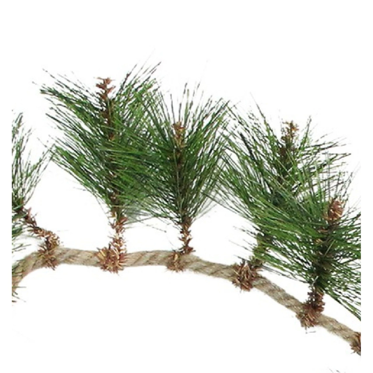 6' X 5" Long Needle Pine And Rope Rustic Artificial Christmas Garland - Unlit - Image 3