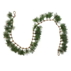 6' X 5" Long Needle Pine And Rope Rustic Artificial Christmas Garland - Unlit
