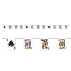 Club Pack Of 12 Royal Flush Ace, King, Queen And Jack Playing Cards Pennant Banner 144"