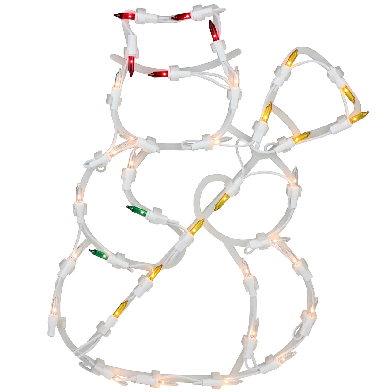 15" Red And Yellow Lighted Snowman Christmas Window Silhouette Decoration - Image 2