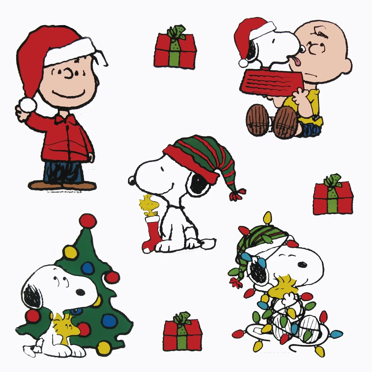8-Piece Peanuts Snoopy And Charlie Brown Christmas Window Clings - Image 4