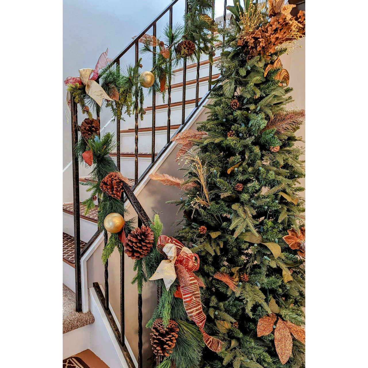 5' X 5" Green And Brown Pine Cones Artificial Christmas Garland - Unlit - Image 3
