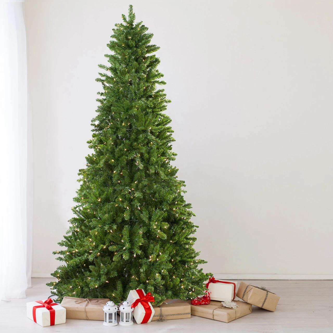 9' Pre-Lit Slim Eastern Pine Artificial Christmas Tree - Clear Lights - Image 2