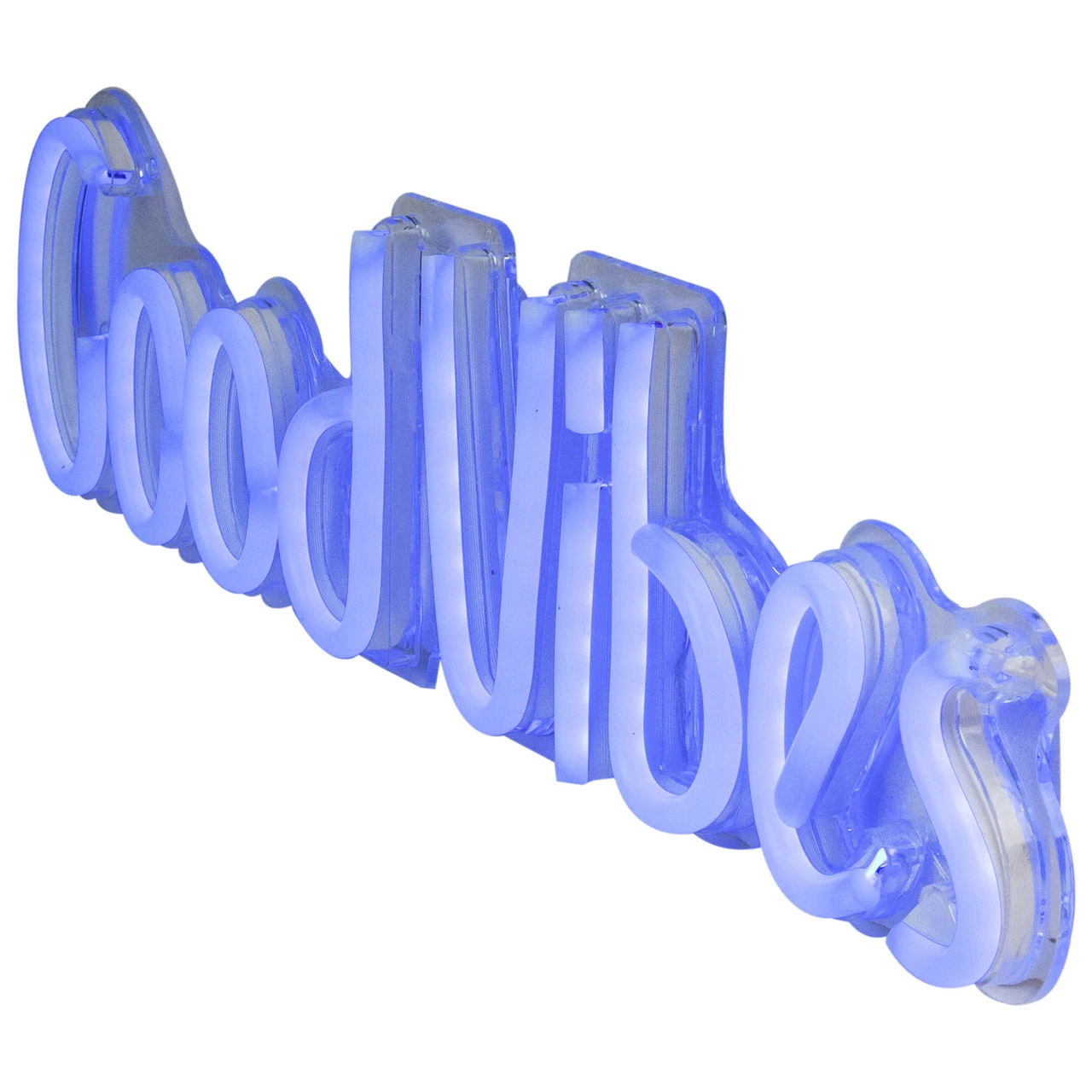 19” Bright Blue Neon Style Good Vibes LED Lighted Wall Sign - Image 3