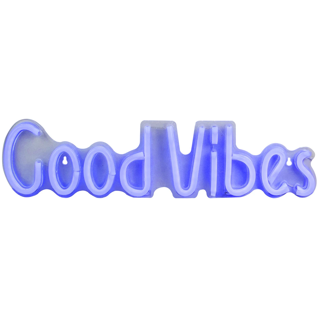 19” Bright Blue Neon Style Good Vibes LED Lighted Wall Sign - Image 2