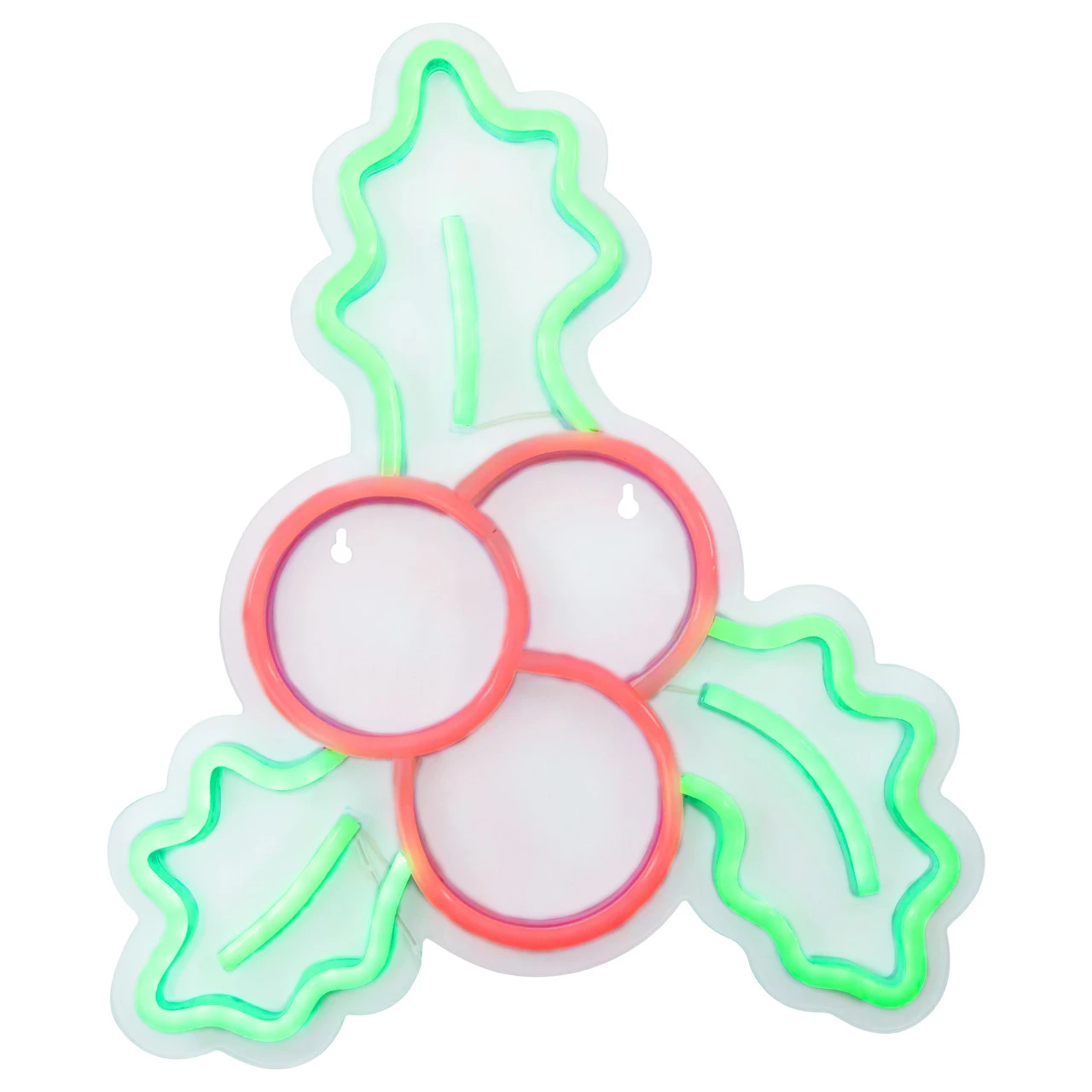 12" LED Lighted Neon Style Holly Berries Christmas Window Silhouette - Image 3