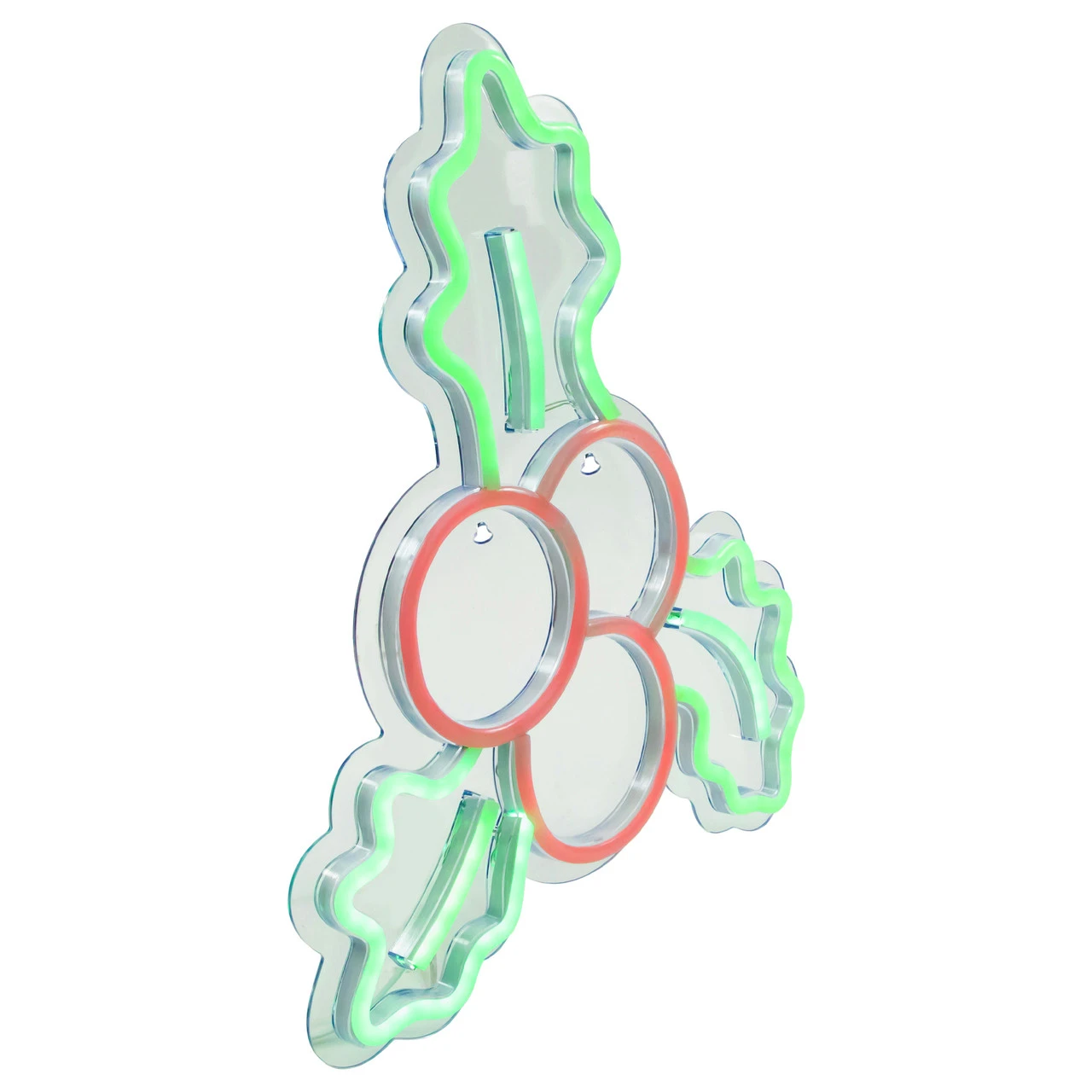 12" LED Lighted Neon Style Holly Berries Christmas Window Silhouette - Image 4