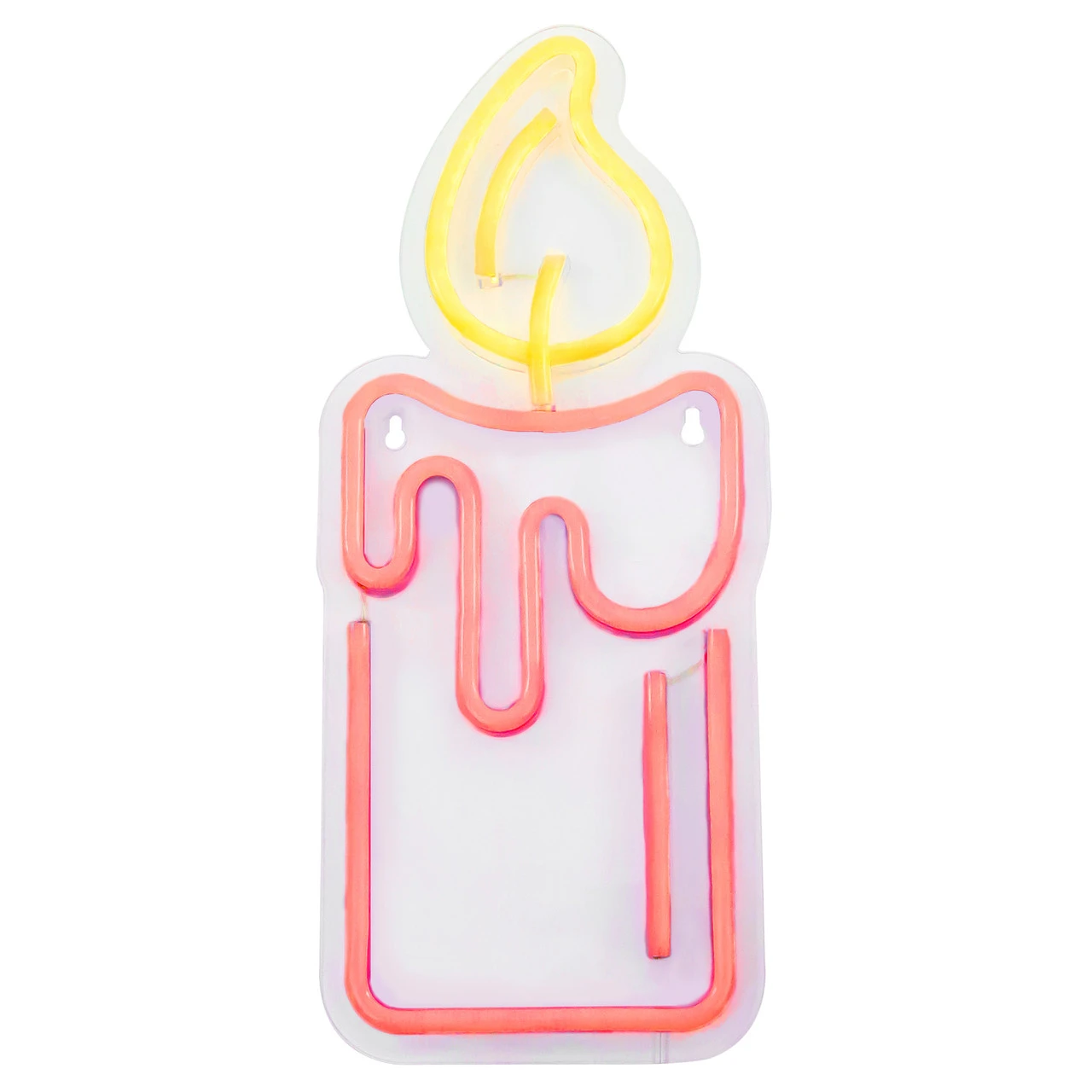 12" Red LED Lighted Neon Style Red Candle Christmas Window Silhouette - Image 3