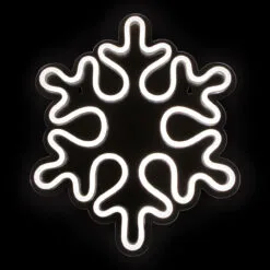 15" White LED Lighted Neon Style Snowflake Christmas Window Silhouette