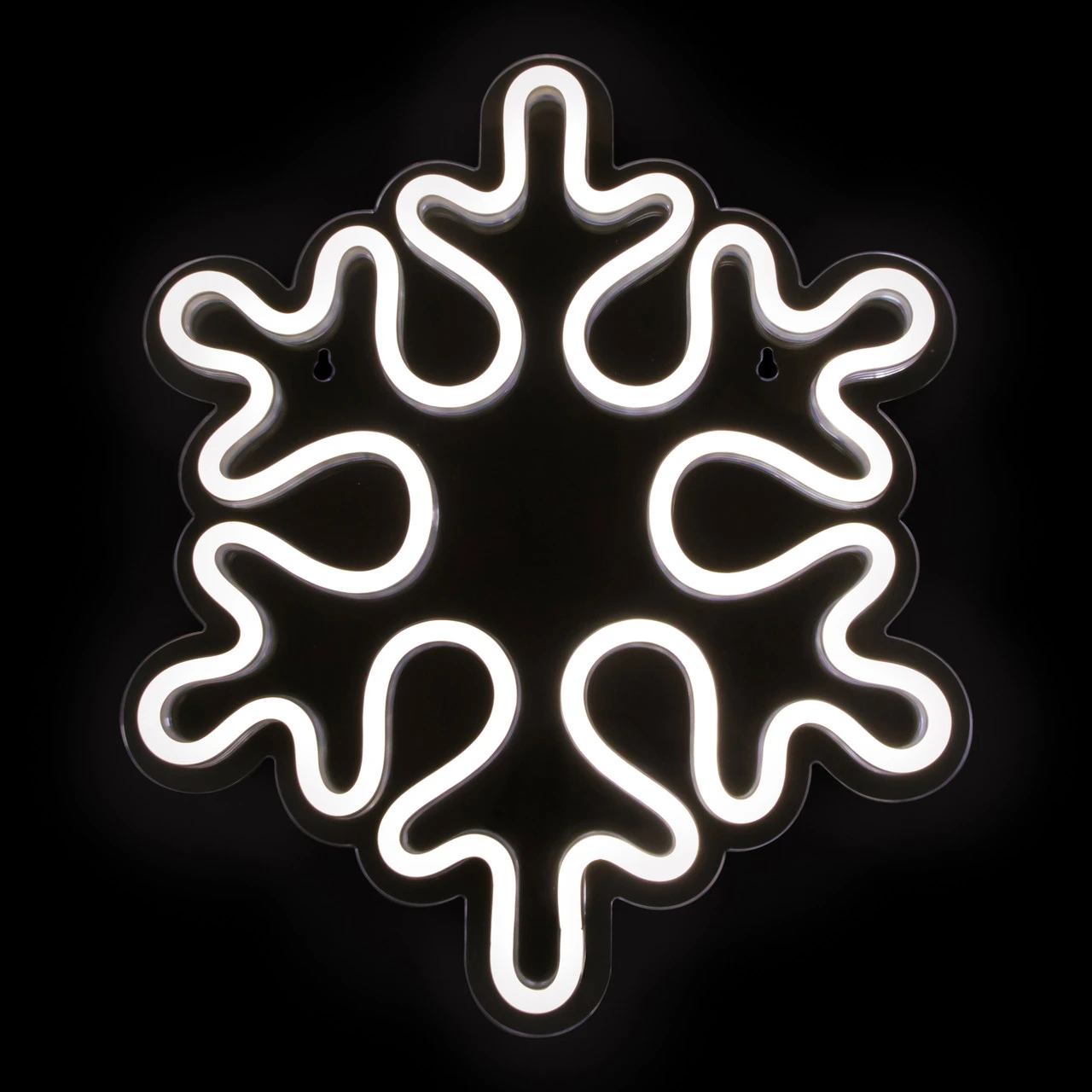 15" White LED Lighted Neon Style Snowflake Christmas Window Silhouette