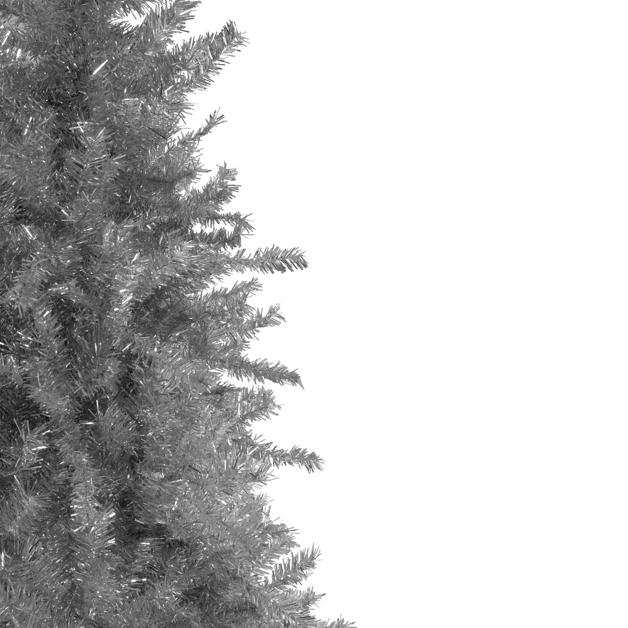 9’ Silver Tinsel Slim Artificial Christmas Tree - Unlit - Image 4