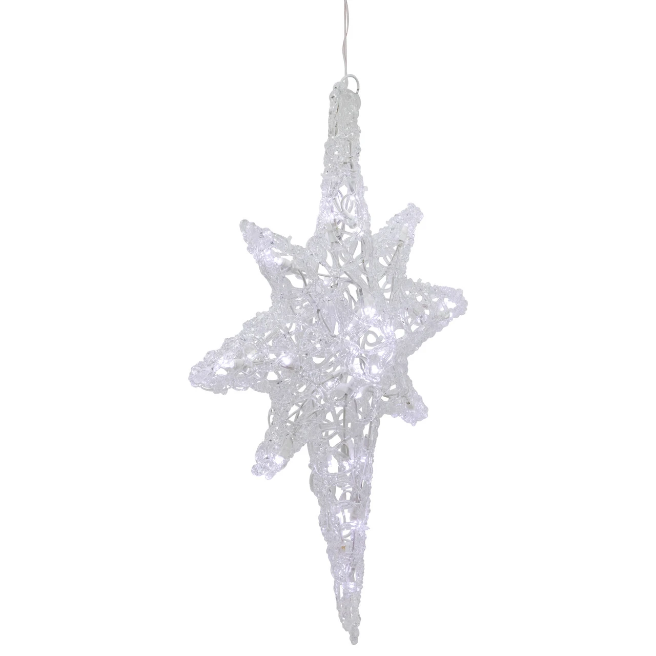 24" Color Changing Blue And White LED Bethlehem Star Hanging Christmas Decoration - Image 4