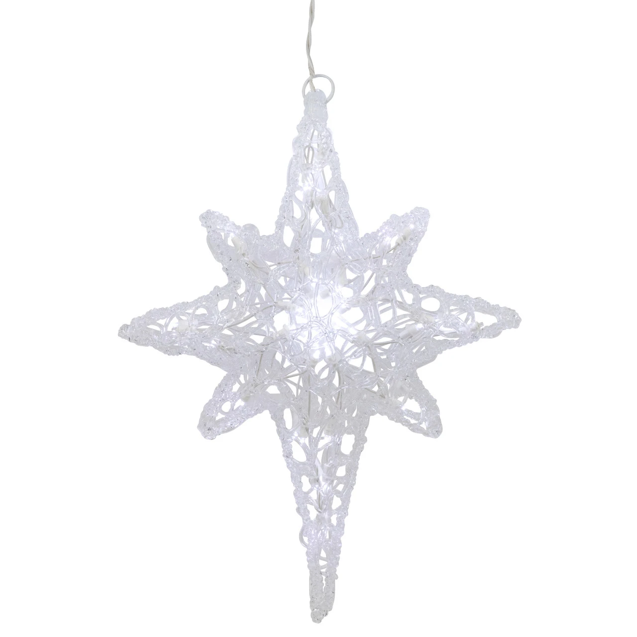 24" Color Changing Blue And White LED Bethlehem Star Hanging Christmas Decoration - Image 3