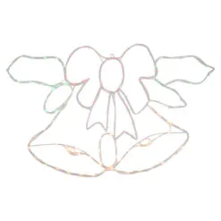 34" Lighted Christmas Bell And Bow Window Silhouette Decoration