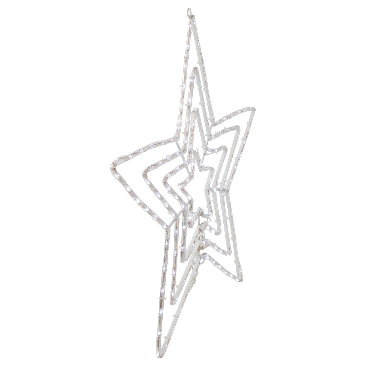 24" LED Lighted Layered Stars 8 Function Christmas Window Silhouette - Image 3