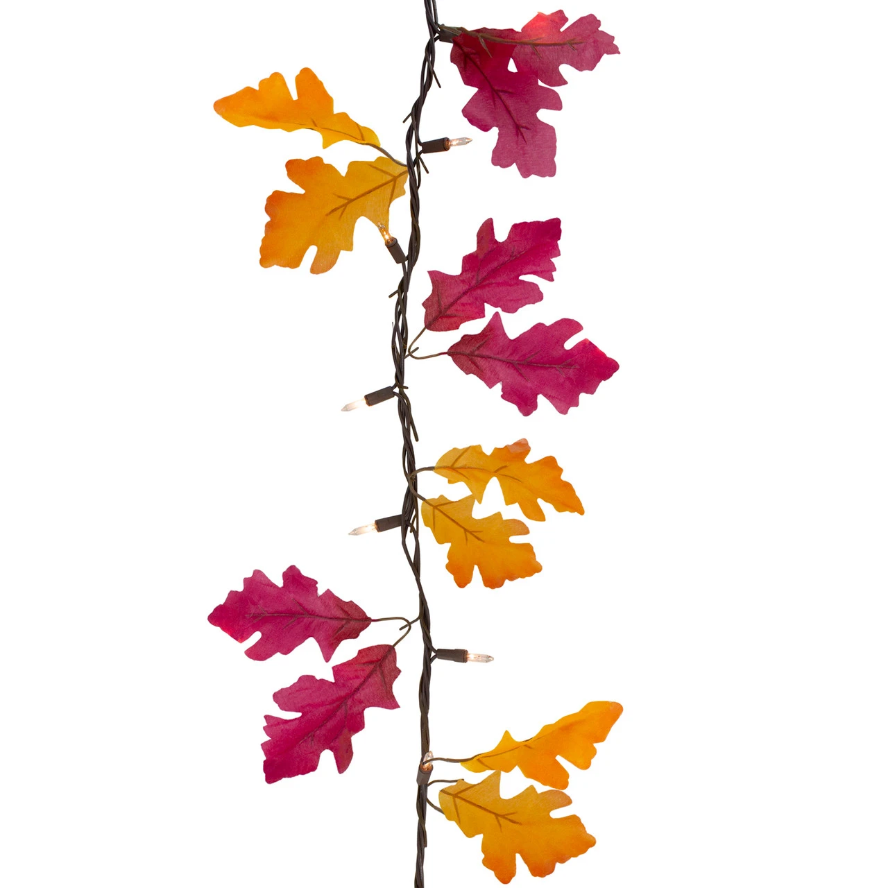35-Count Fall Harvest Leaves Mini Light Garland Set, 8.75ft Brown Wire - Image 3