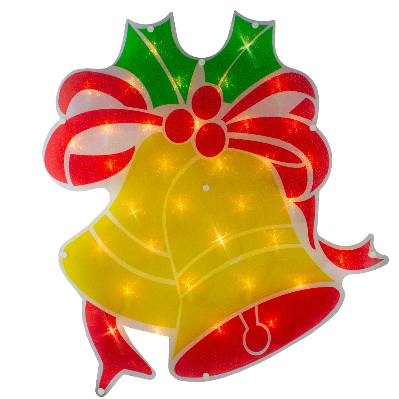 19" Lighted Christmas Bells Window Silhouette