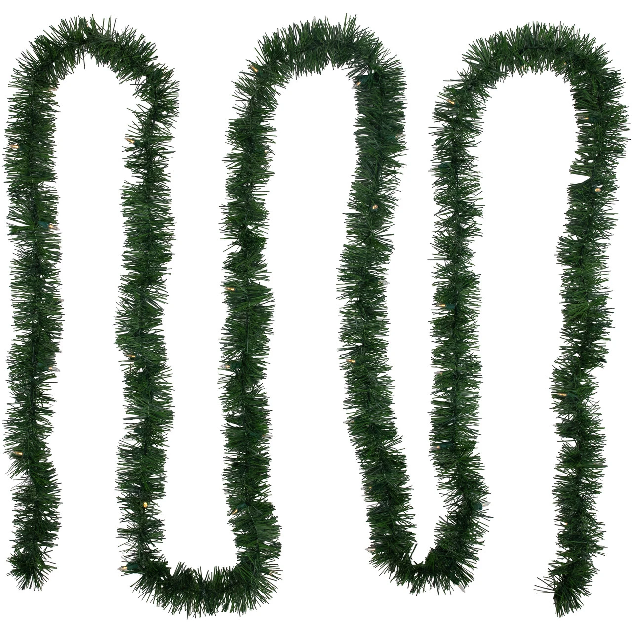 18' Pre-Lit Battery Operated Pine Artificial Christmas Garland - Warm White LED Lights