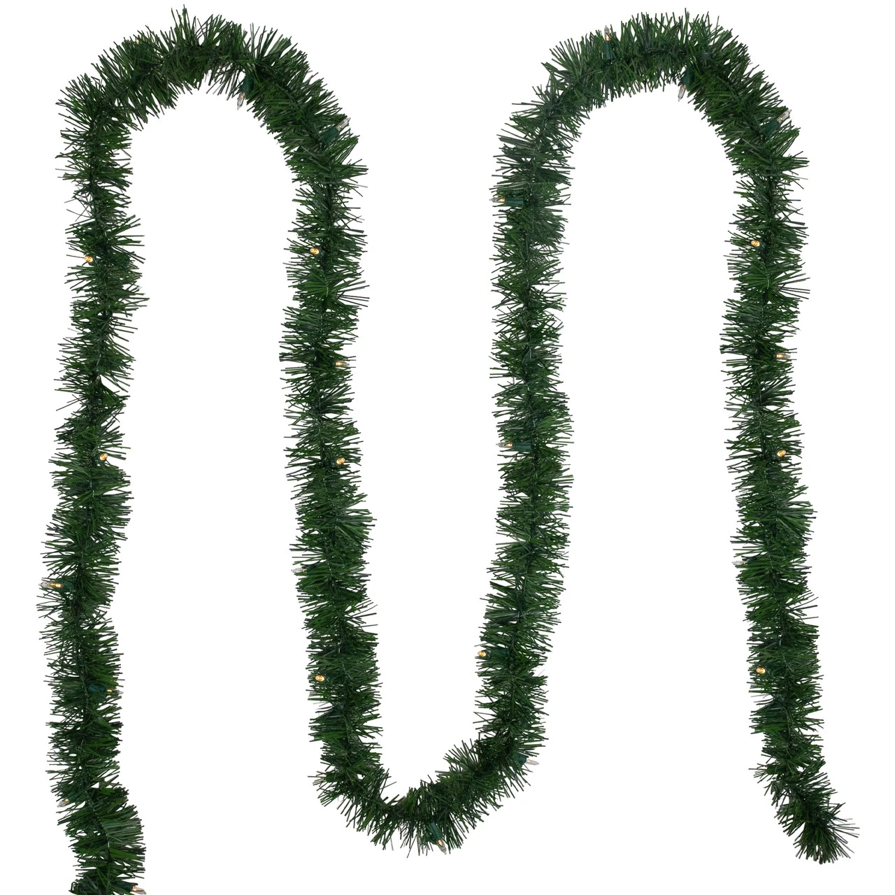 18' Pre-Lit Battery Operated Pine Artificial Christmas Garland - Warm White LED Lights - Image 3